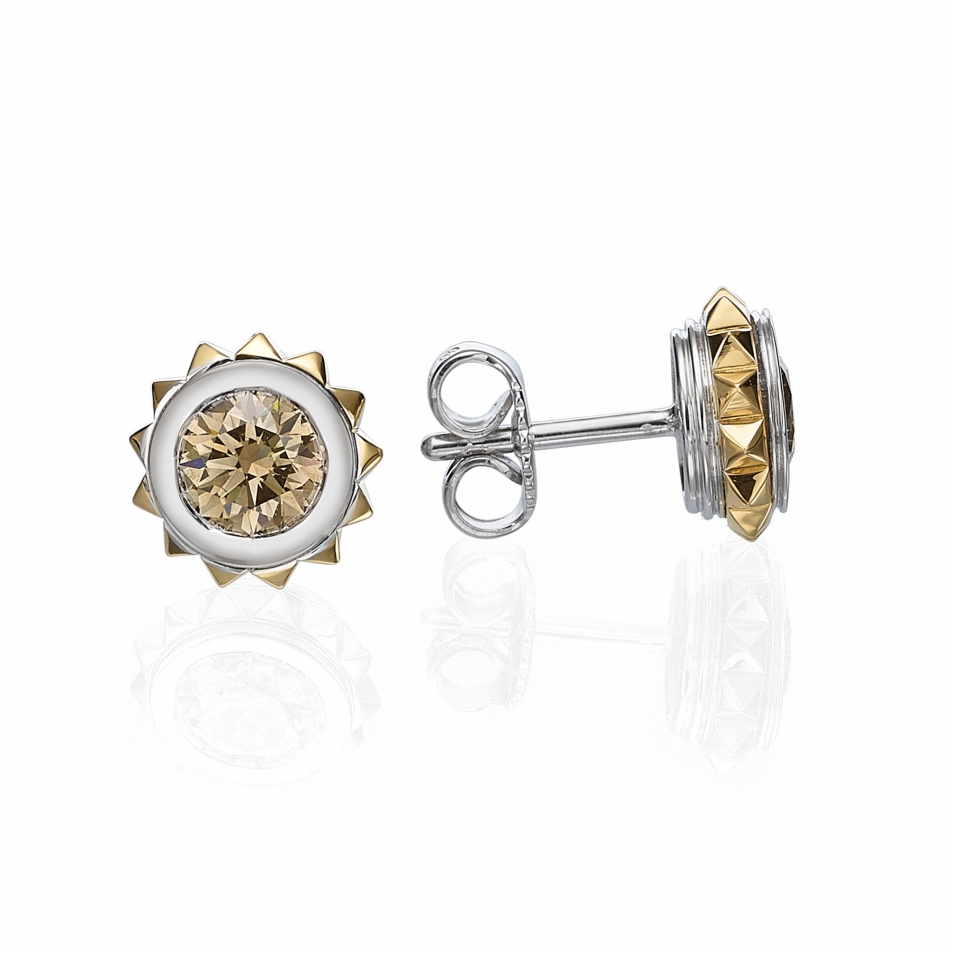 18K white and yellow gold diamond earring #7.