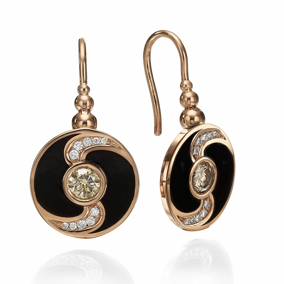18K rose gold diamond earring #5.