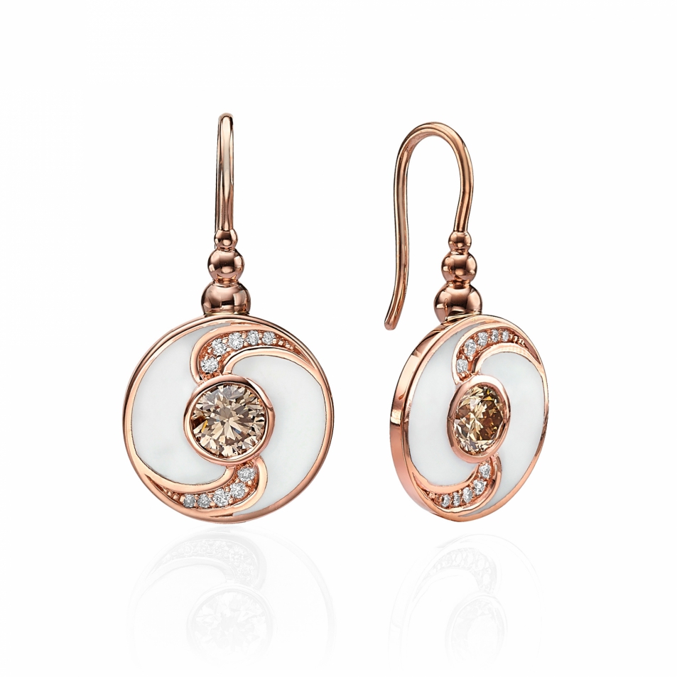 18K rose gold diamond earring #9.